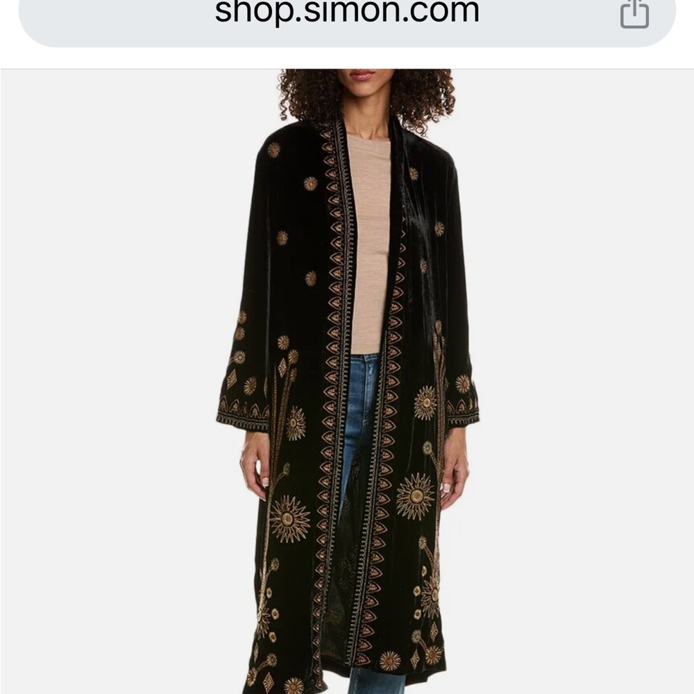Stunning Johnny Was Plus Size Velvet Kimono